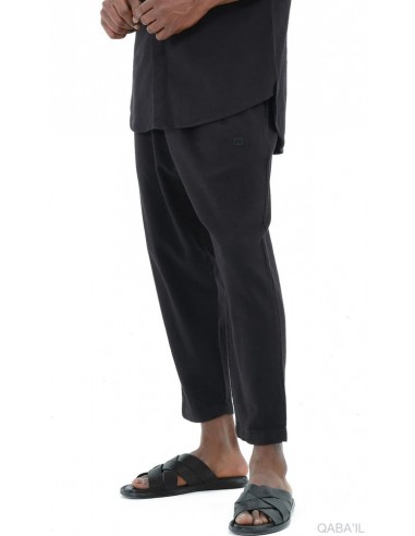 Sarouel Classik Lin noir homme Qaba'il en lin et coton