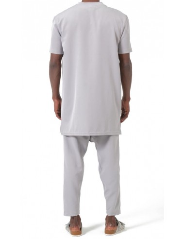 Ensemble Qamis Court Silent Gris...