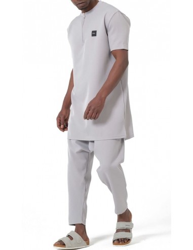 Ensemble Qamis Court Silent Gris...