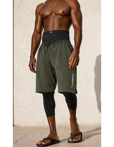 Short de Bain Homme Kaki Swimshort...