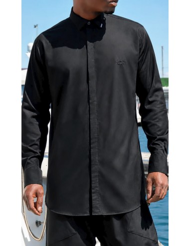 Chemise Design Noire Homme Qaba'il