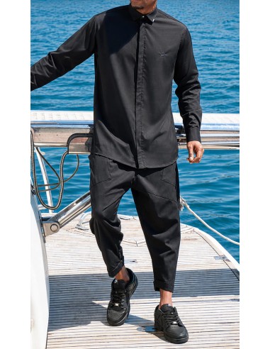 Chemise Design Noire Homme Qaba'il