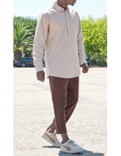 Chemise Design Beige Clair... 2