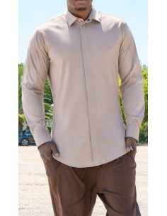 Chemise Design Beige Homme... 2